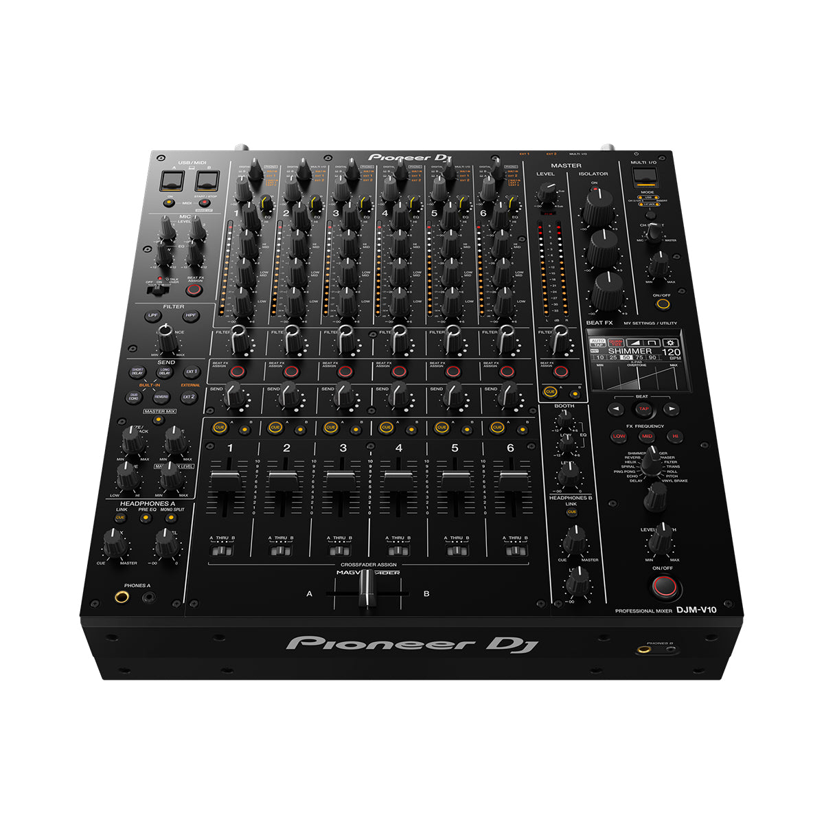 Pioneer DJ DJM-V10 Mixer profissional de DJ de 6 canais estilo