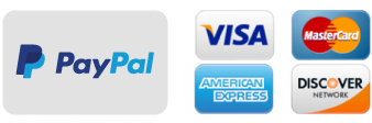 Payment methods include PayPal and Major Credit Cards