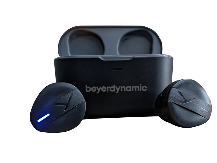 True wireless Bluetooth ANC Active Noise Cancellation Beyerdynamic  Free Byrd in ear in-ear Headphones and charging case