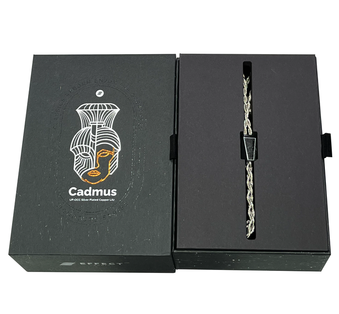 Effect Audio Cadmus headphone cable in its packaging, showcasing design and branding.