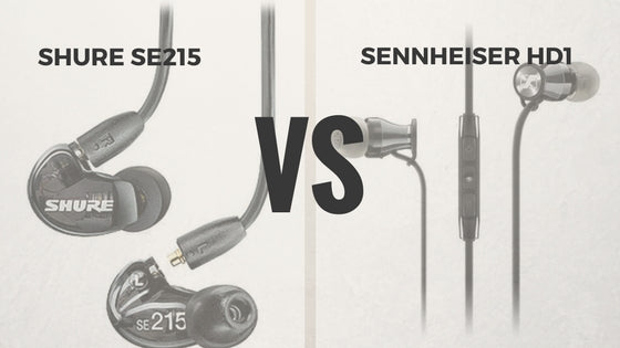 Comparação entre fones de ouvido Sennheiser HD1 e fones de ouvido Shure SE215 