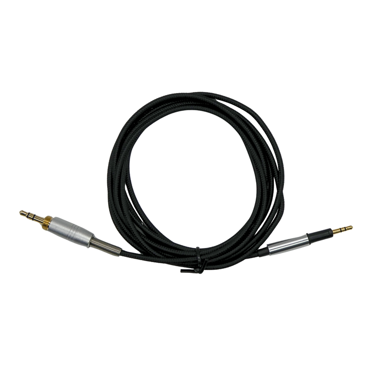 Strauss & Wagner Atafu Cable de auriculares trenzado de nailon de 2,5 mm con cierre giratorio a 3,5 mm con adaptador de 6,35 mm para Pioneer HDJ-500/HDJ-700/HDJ-1500