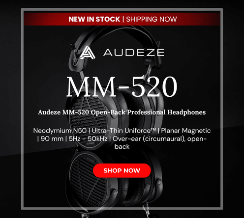 Audeze mm 520 open back professional headphones