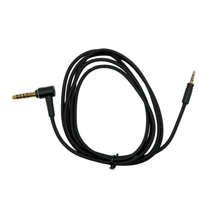 Strauss & Wagner Cable de repuesto trenzado de nailon balanceado de 2,5 mm con cierre de giro a 4,4 mm en L para Sennheiser Momentum 1.0/2.0/3.0/4.0/HD1