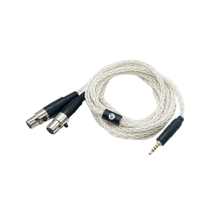 Strauss & Wagner Elvas Mini-XLR 2,5 mm Balanced 8-core OFC Cabo de fone de ouvido prateado