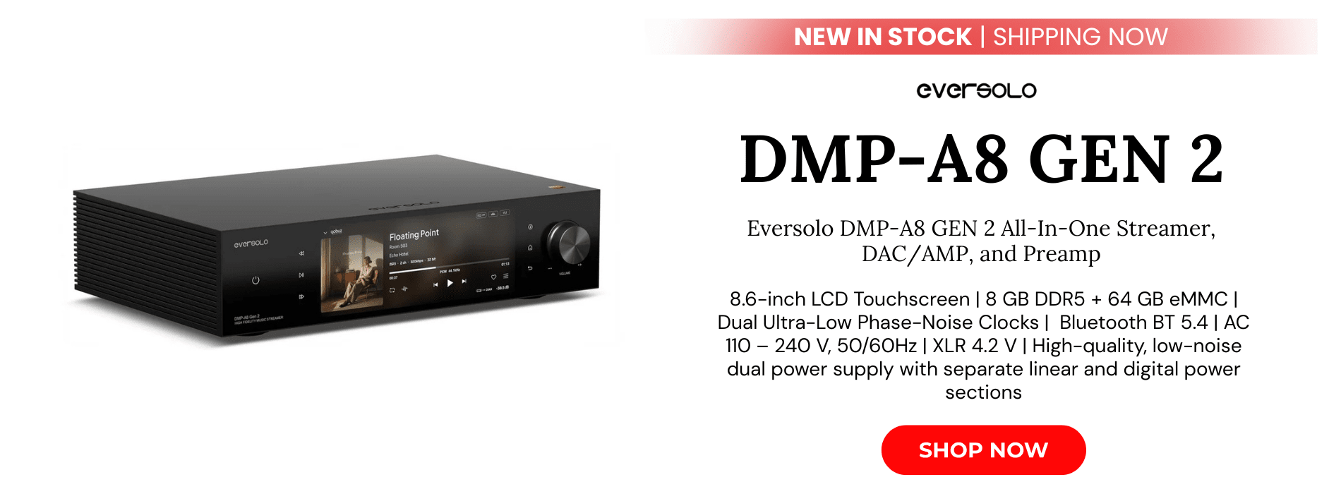 Eversolo dmp a8 gen 2 all in one streamer dac amp and preamp