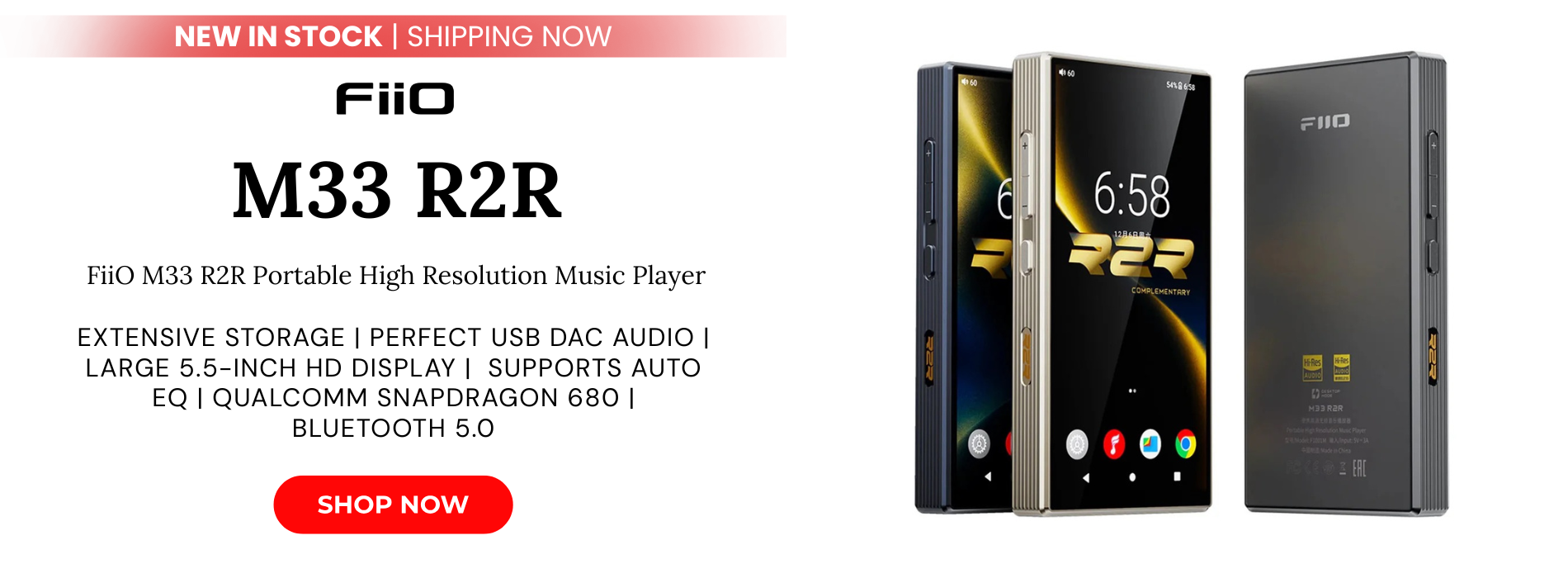 Fiio m33 r2r portable high resolution music player