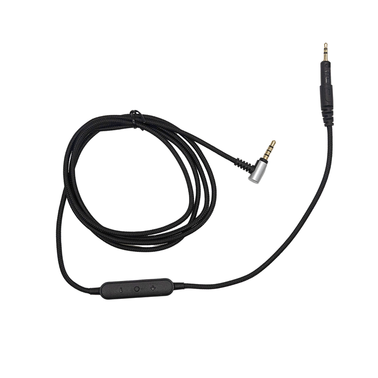 Cabo de Atualização Trançado em Nylon Strauss & Wagner Halle 2,5mm Twist Lock para 3,5mm em L com Controles de Volume para Audio-Technica ATH-M40x/M50x/M60x/M70x