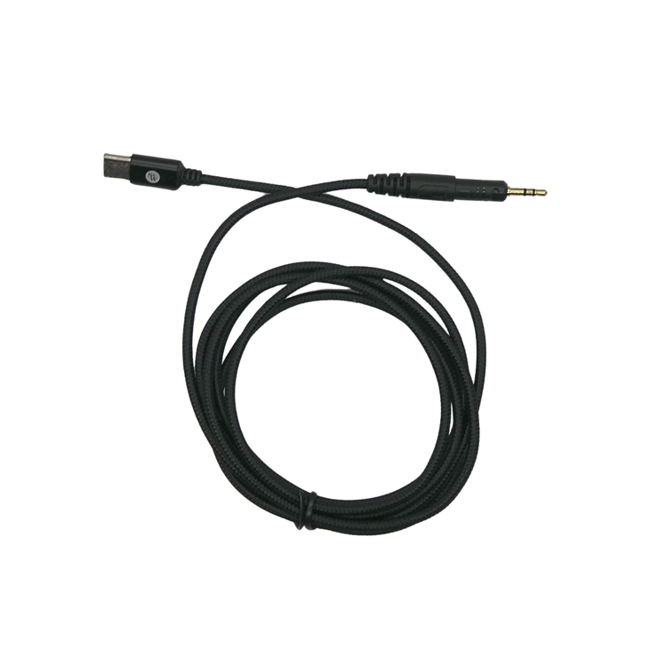 Strauss & Wagner Cable trenzado de nailon de 2.5mm con cierre de giro a USB-C para auriculares Audio-Technica ATH-M40X/M50X/M60X/M70X