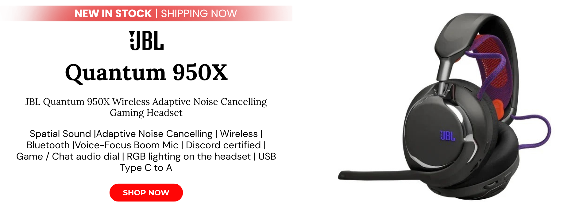 Jbl quantum 950x wireless adaptive noise cancelling headphones