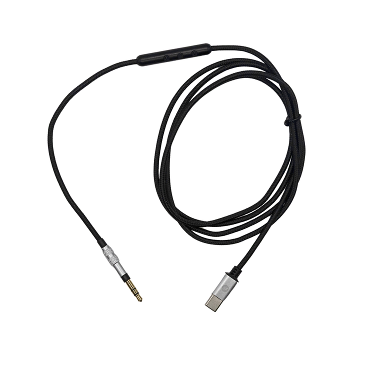 Cable de mejora trenzado de nailon Strauss & Wagner Kiel de 3,5 mm a USB-C con micrófono para SONY WH-1000XM3, XM4, XM5, XM6