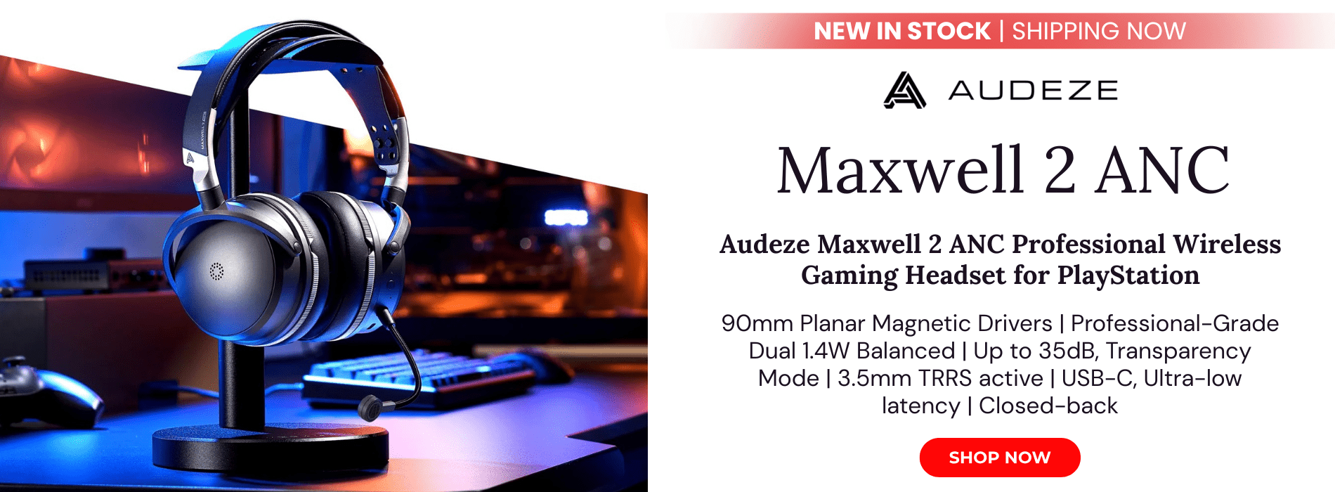 Audeze maxwell 2 anc professional wireless gaming headset for playstation