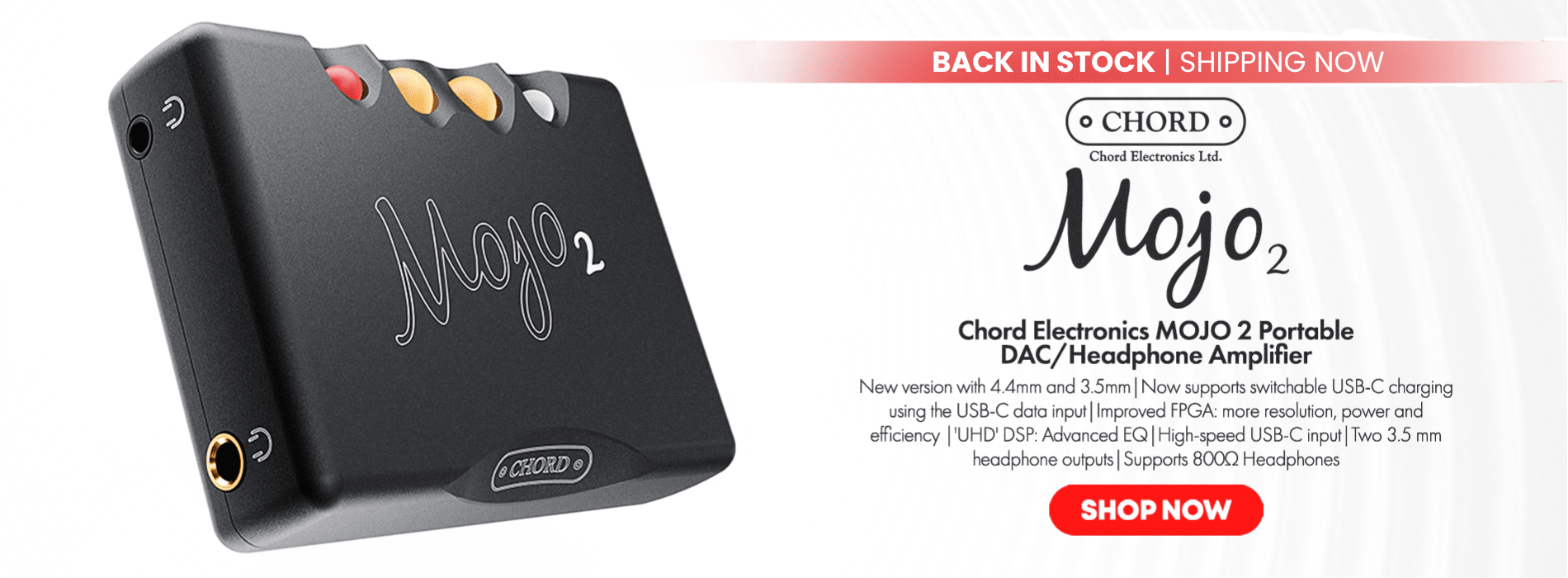 Chord electronics mojo 2 portable dac headphone amplifier