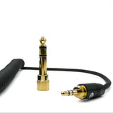 Strauss & Wagner Ambon Cable de auriculares en espiral con bloqueo giratorio de 2,5 mm a 3,5 mm con adaptador de 6,35 mm para Sennheiser HD518/HD558/HD598/HD595/HD559/HD569/HD579/HD599