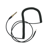 Cabo de fone de ouvido em espiral Strauss & Wagner Pesaro de 2,5 mm com trava de torção para 3,5 mm com adaptador de 6,35 mm para Sennheiser HD518/HD558/HD598/HD595/HD559/HD569/HD579/HD599