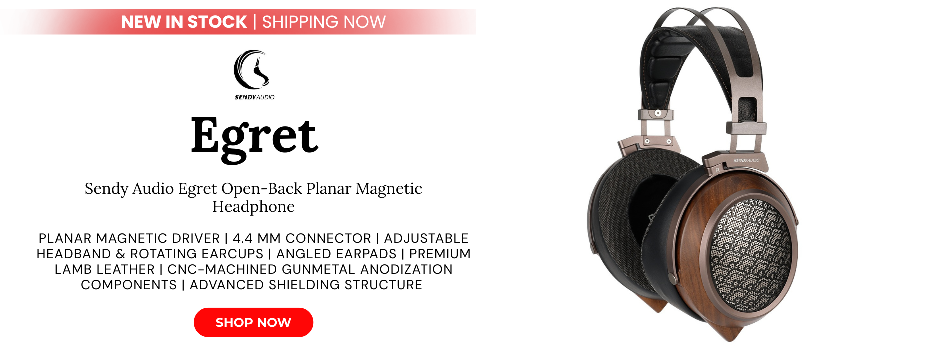 Sendy audio egret open back planar magnetic headphone