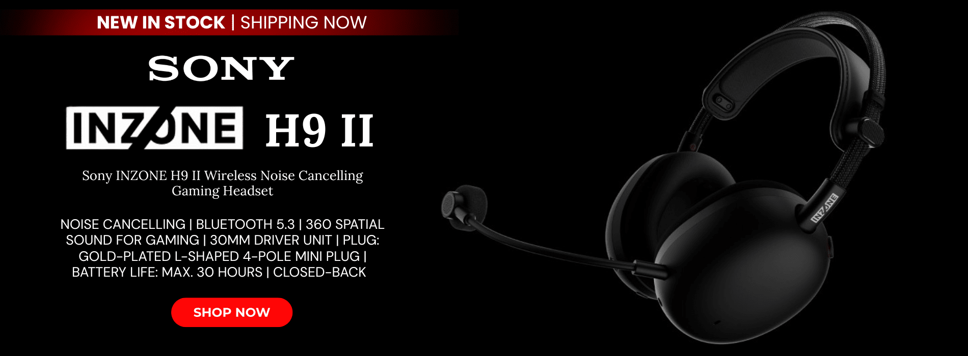 Sony inzone h9 ii wireless noise cancelling gaming headset