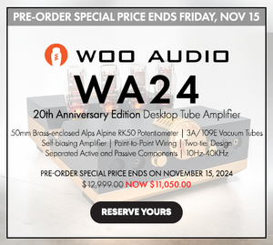 Pre-Order Woo Audio WA24 20th Anniversary Edition Desktop Tube Amplifier at Audio46