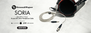 Shop the Strauss & Wagner Soria Mini-XLR to 3.5mm 8-core OFC Silver Headphone Cable In Stock Now at Audio46