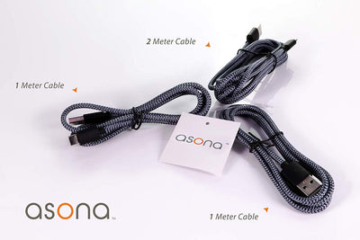 Asona USB A to USB C Audio and Data Braided Cable 3 Pack
