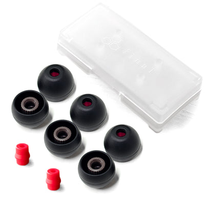 Final Audio Black+Black/Red Silicon Type E Tips kit with Case and Nozzle Adapter