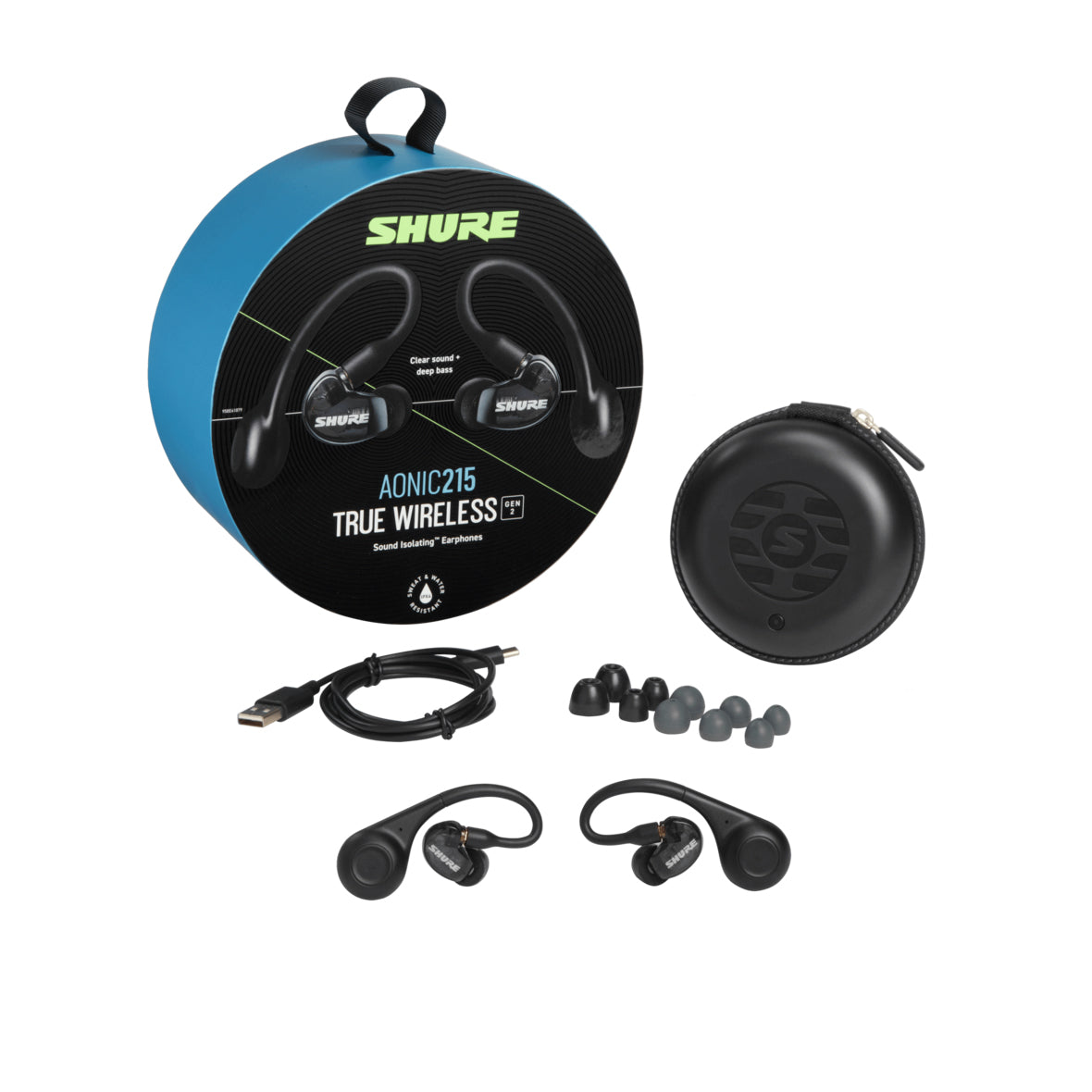 Fones de ouvido sem fio Shure AONIC 215 com isolamento acústico