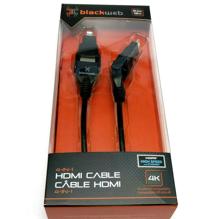 Blackweb 4 en 1 4K Ultra HD HDMI Cable de 6 pies