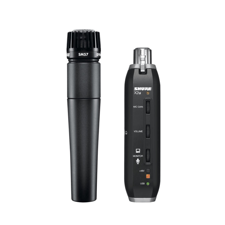 Shure SM57-X2U Microphone and XLR-to-USB Adapter Bundle